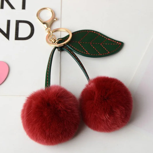 Fluffy Cherries Keyring